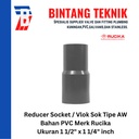 Reducer Sok / Vlok Sok 1 1/2" X 1 1/4" PVC Rucika AW