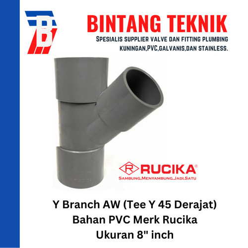 Y Branch 45 AW 8" inch PVC Rucika