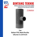 Reducer Tee (Vlok Tee) 2" x 3/4" inch PVC Rucika AW