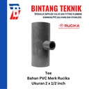 Reducer Tee (Vlok Tee) 2" x 1/2" inch PVC Rucika AW