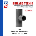 Reducer Tee (Vlok Tee) 1 1/2" x 1" inch PVC Rucika AW