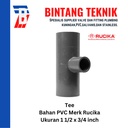 Reducer Tee (Vlok Tee) 1 1/2" x 3/4" inch PVC Rucika AW