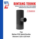 Reducer Tee (Vlok Tee) 1 1/2" x 1/2" inch PVC Rucika AW