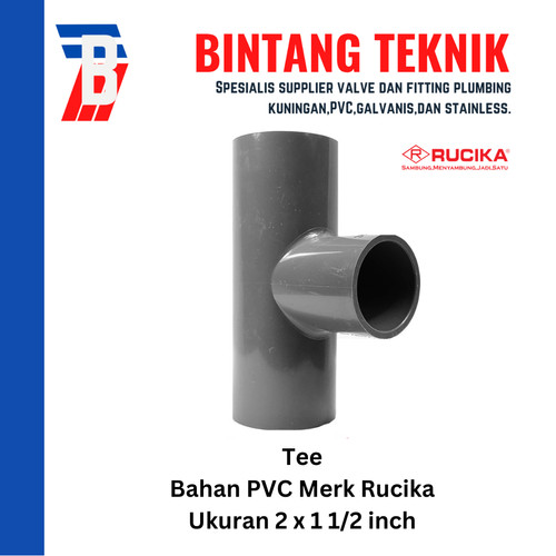 Reducer Tee (Vlok Tee) 2" x 1 1/2" inch PVC Rucika AW