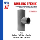 Reducer Tee (Vlok Tee) 2" x 1 1/4" inch PVC Rucika AW