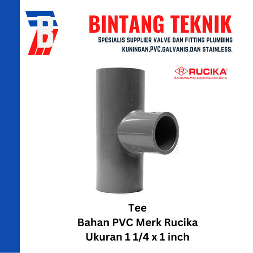 Reducer Tee (Vlok Tee) 1 1/4" x 1" inch PVC Rucika AW