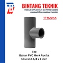 Reducer Tee (Vlok Tee) 1 1/4" x 1" inch PVC Rucika AW