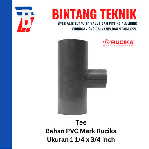 Reducer Tee (Vlok Tee) 1 1/4" x 3/4" inch PVC Rucika AW