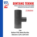 Reducer Tee (Vlok Tee) 1 1/4" x 3/4" inch PVC Rucika AW