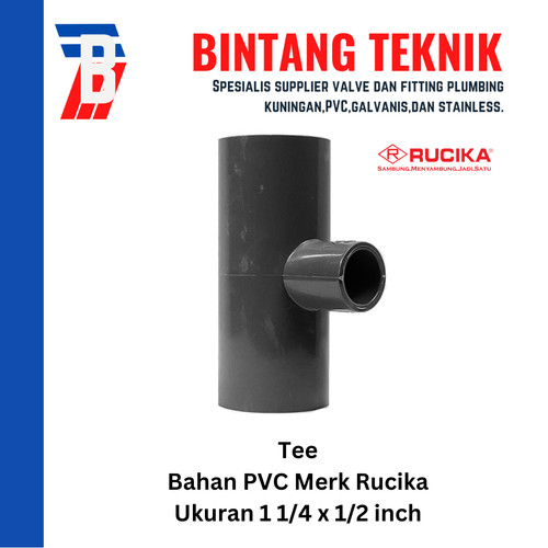 Reducer Tee (Vlok Tee) 1 1/4" x 1/2" inch PVC Rucika AW