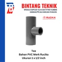 Reducer Tee (Vlok Tee) 1" x 1/2" inch PVC Rucika AW