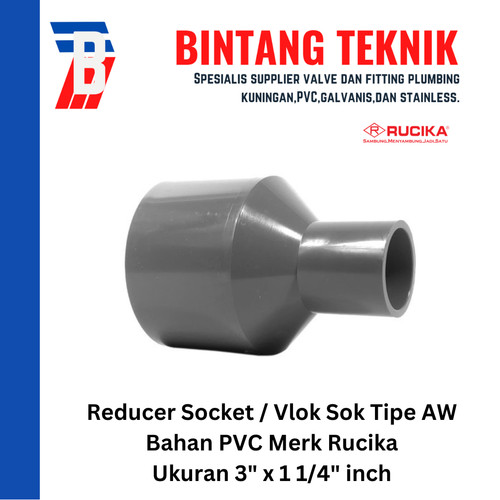 Reducer Sok / Vlok Sok 3" X 1 1/4" PVC Rucika AW