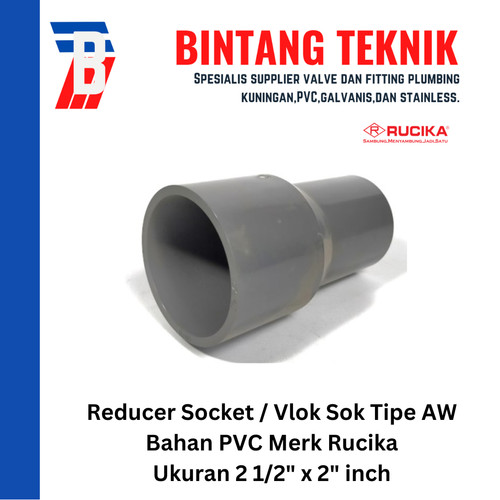 Reducer Sok / Vlok Sok 2 1/2" X 2" PVC Rucika AW