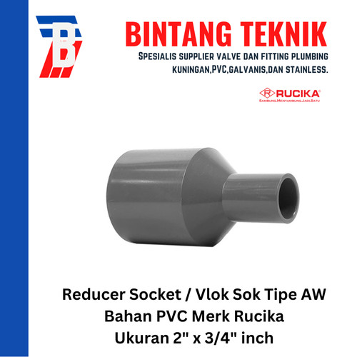 Reducer Sok / Vlok Sok 2" X 3/4" PVC Rucika AW
