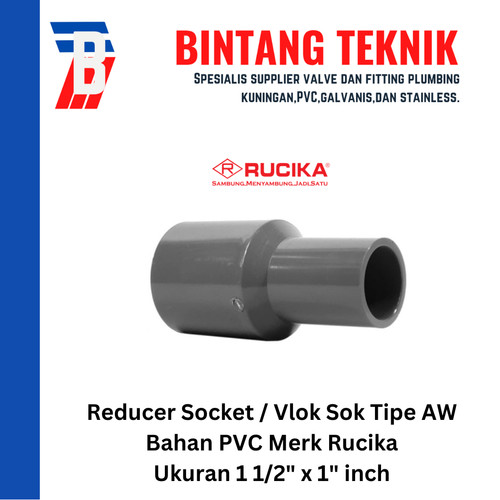 Reducer Sok / Vlok Sok 1 1/2" X 1" PVC Rucika AW