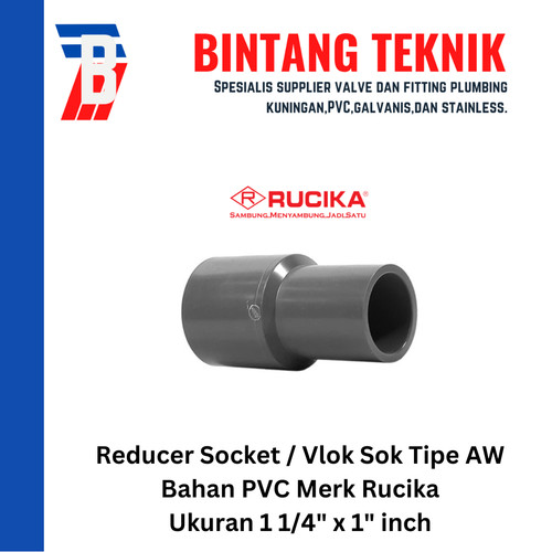 Reducer Sok / Vlok Sok 1 1/4" X 1" PVC Rucika AW