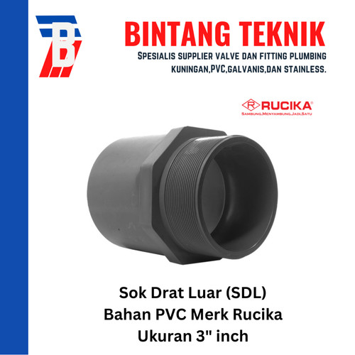 Sok Drat Luar (SDL) PVC Rucika 3" inch