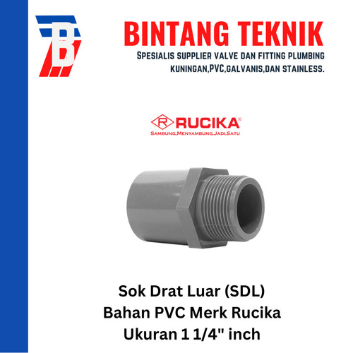 Sok Drat Luar (SDL) PVC Rucika 1 1/4" inch
