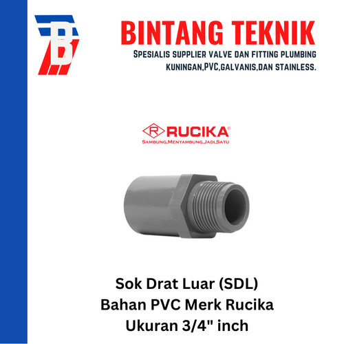 Sok Drat Luar (SDL) PVC Rucika 3/4" inch