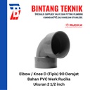 Elbow / Knee PVC Rucika 2 1/2" Inch D (Tipis) 90 / 45 Derajat