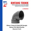 Elbow / Knee PVC Rucika 2" Inch D (Tipis) 90 / 45 Derajat