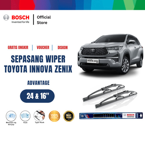 Bosch Wiper Mobil Toyota Kijang Innova Zenix Advantage 16"&24"