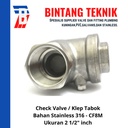 Check Valve / Klep Tabok Stainless (SUS) 316 2 1/2" inch