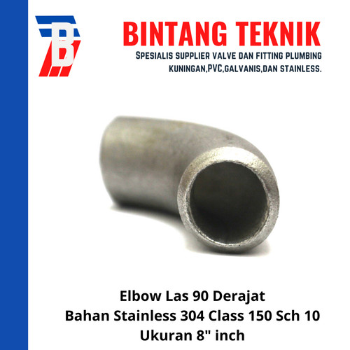 Elbow Las Stainless (SUS) 304 8" inch 90 Derajat