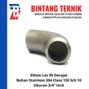 Elbow Las Stainless (SUS) 304 3/4" inch 90 Derajat