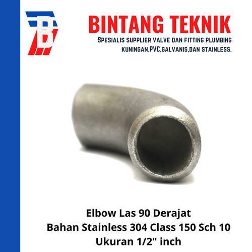 Elbow Las Stainless (SUS) 304 1/2" inch 90 Derajat