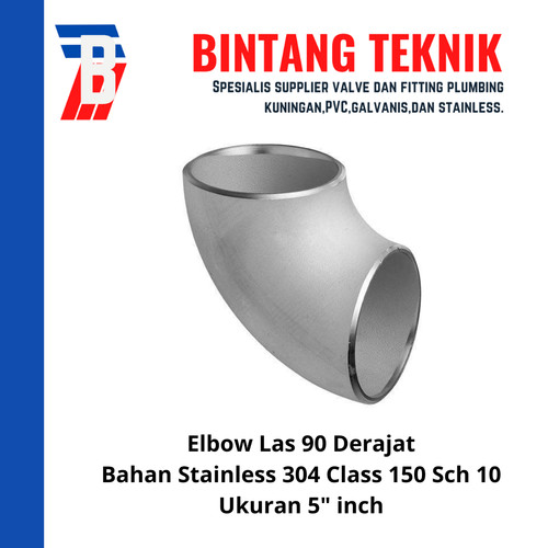Elbow Las Stainless (SUS) 304 5" inch 90 Derajat