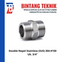 Double Nepel (Nipple) 3/4" inch Stainless (SUS) 304 #150
