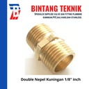 Double Nepel (Nipple) Kuningan 1/8" inch