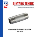 Pipa Nipple Stainless Steel 304 ukuran 3/8 inch