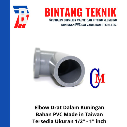 Elbow / Knee 1" inch Drat Dalam Kuningan Merk CM Taiwan