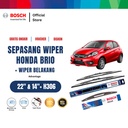 Bosch Wiper Depan & Belakang Honda Brio Advantage 22" & 14" + H306