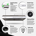 Cooker Hood Rinnai Stainless RH 126 SS 60 cm