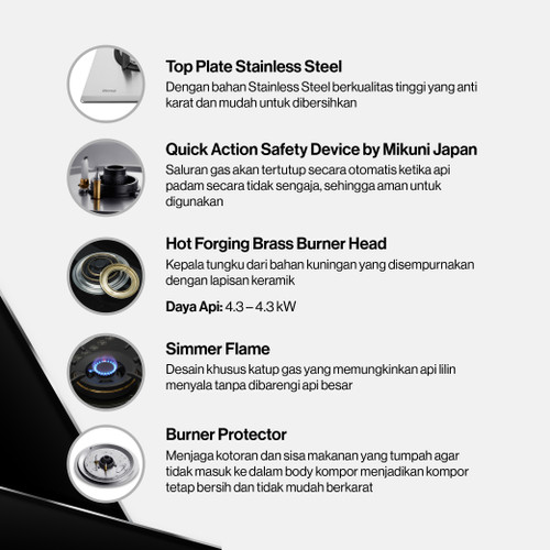Kompor Tanam Stainles Rinnai RB 72 S