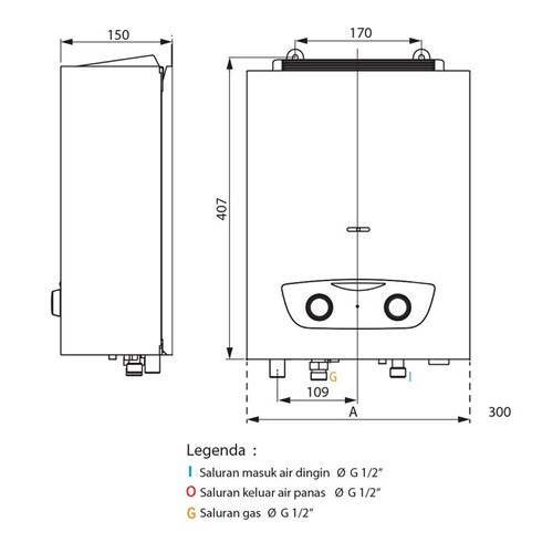 Water Heater | Pemanas Air Gas Ariston Fast R ONM 10 LPG