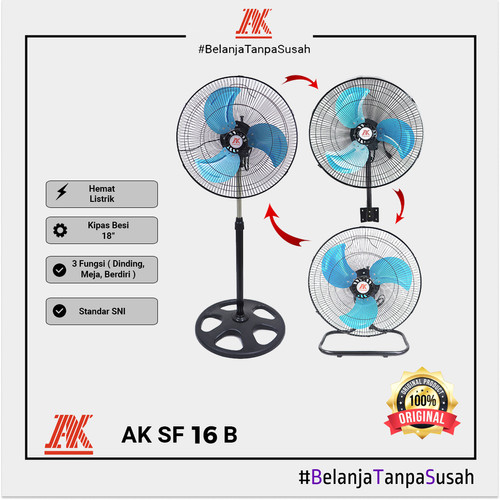 Kipas Angin Besi 3 In 1 16 Inch | AK KB 16 3IN1