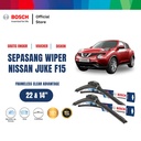 Bosch Sepasang Wiper Mobil Nissan Juke F15 Frameless Clear 22" & 14"