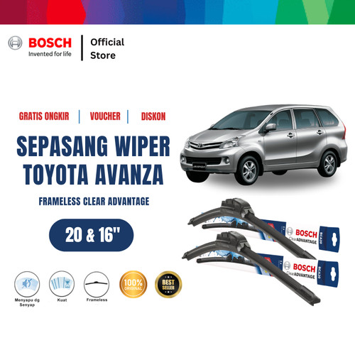 Bosch Sepasang Wiper Frameless New Clear Advantage Avanza 20" & 16"