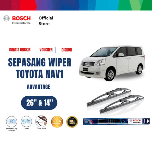 Bosch Sepasang Wiper Kaca Mobil Toyota Nav1 Advantage 26" & 14"