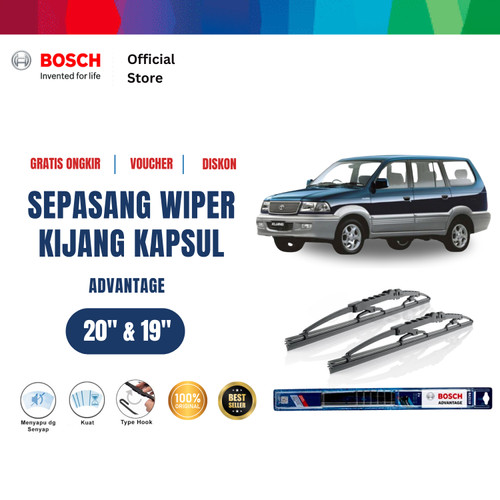 Bosch Sepasang Wiper Mobil Toyota Kijang Kapsul Advantage 20 & 19