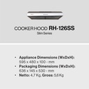 Cooker Hood Rinnai Stainless RH 126 SS 60 cm