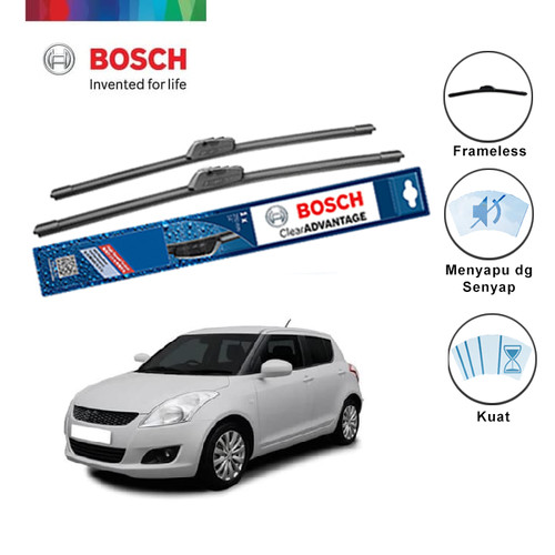 Bosch Sepasang Wiper Suzuki Swift Hatchback Frameless Clear 21" & 18"