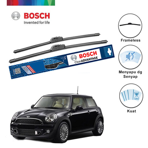 Bosch Sepasang Wiper Mobil BMW Mini R 56 Frameless New Clear 18 & 18"