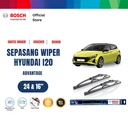 Bosch Sepasang Wiper Kaca Mobil Hyundai i20 (2009-on) Advantage 24"&16