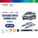 Bosch Sepasang Wiper Kaca Mobil Hyundai Getz 2003-on Advantage 22 & 14