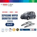 Bosch Sepasang Wiper Kaca Mobil Daihatsu Sirion Advantage 21" & 17"
